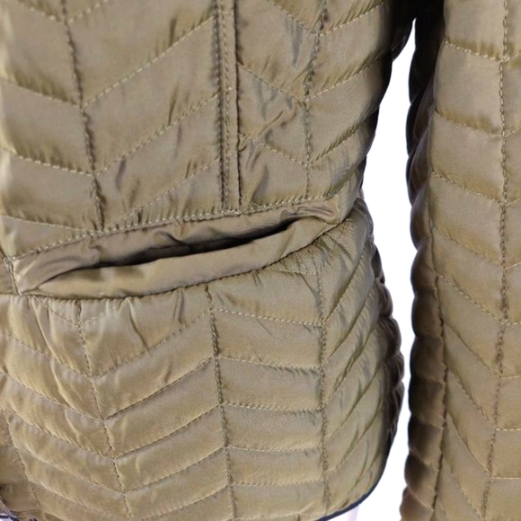 Anthropologie Cartonnier Olive Quilted Light Puffer Zip Snap Jacket - Picture 4 of 13